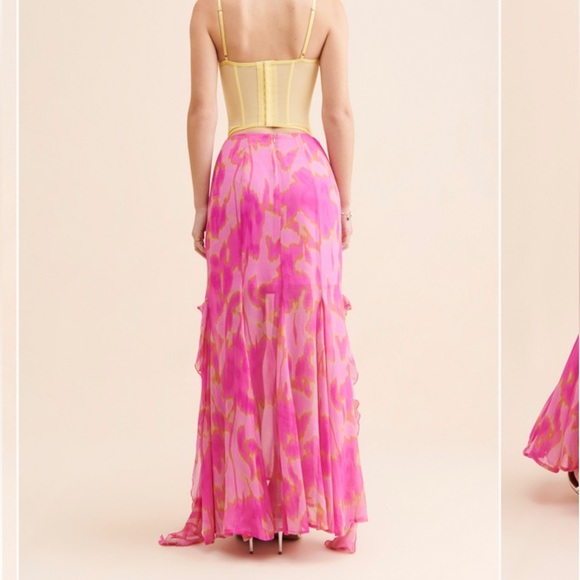 Pink Maxi Skirt with Ruffle Details - Picture 7 of 9